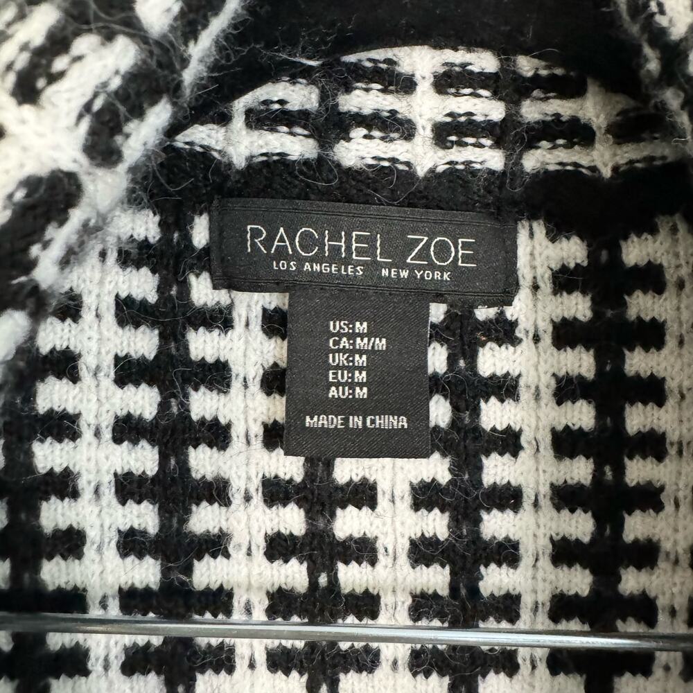Rachel Zoe Blazer Womens M Black White Knitted Double Breasted Career Office NWT - Picture 7 of 10